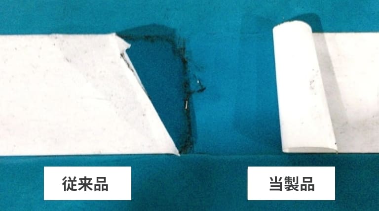 従来品よりタカハラコーポレーション製品の方が再剥離性が優れているイメージ
